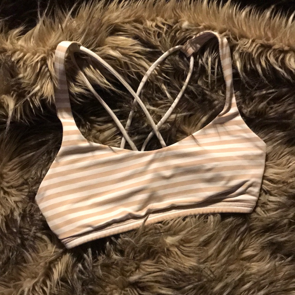 Striped Lululemon Free to Be sports bra